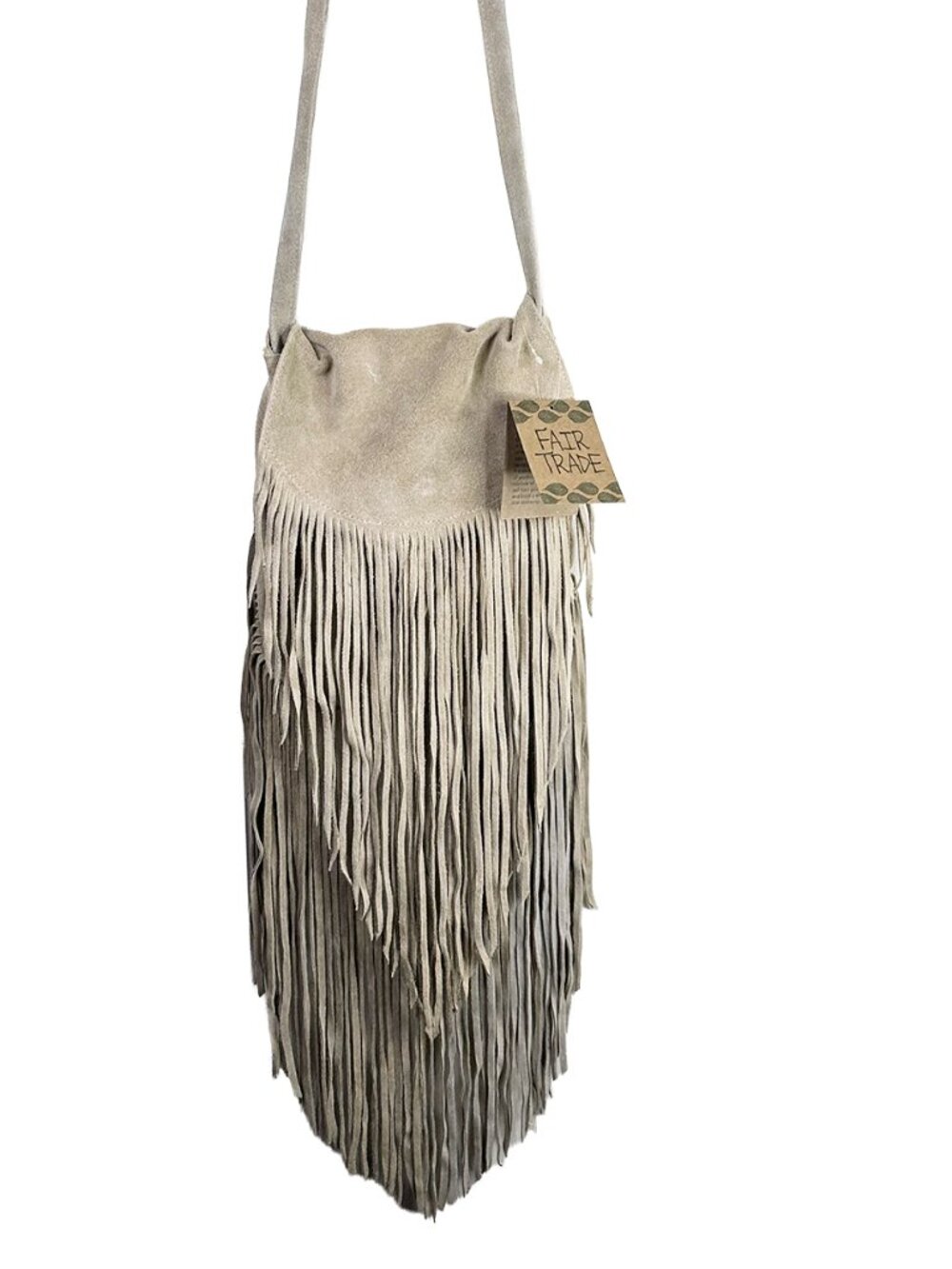 NWT NEW Tan Genuine Suede Leather Fringe Purse Bag Statement Piece Boho - Picture 2 of 11